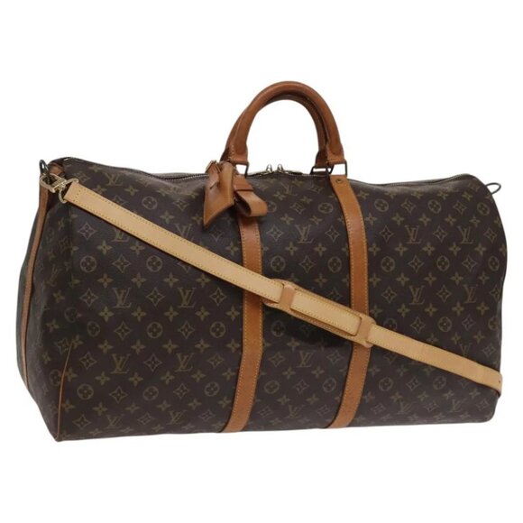 LOUIS VUITTON Monogram Keepall Bandouliere 60 Boston Bag